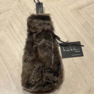 Nicole Miller home faux Fur Bottle Tote Light Brown